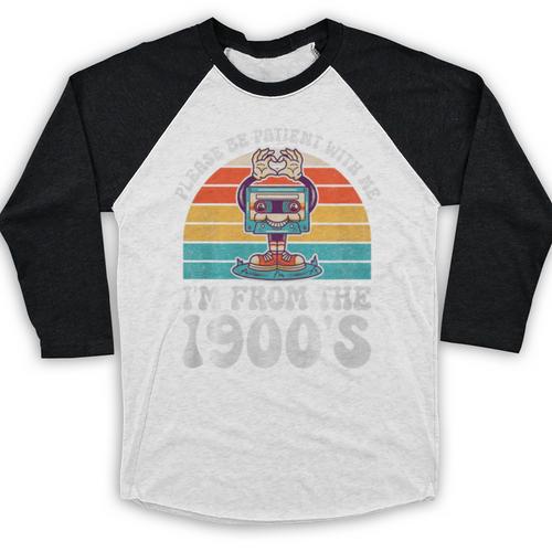 Please Be Patient With Me I'm From The 1900s Kawaii Premium Tri-Blend Baseball Raglan Shirt - Figerry