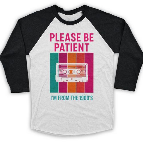 Please Be Patient I'm From The 1900s Retro Cassette Tape Premium Tri-Blend Baseball Raglan Shirt - Figerry