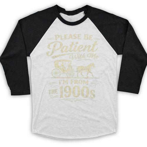 Please Be Patient With Me I'm From The 1900s Retro Premium Tri-Blend Baseball Raglan Shirt - Figerry