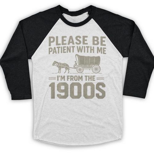 Please Be Patient I'm From The 1900s Vintage Over The Hill Premium Tri-Blend Baseball Raglan Shirt - Figerry