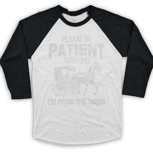 Please Be Patient With Me I'm From The 1900s Vintage Horse Premium Baseball Raglan Shirt - Figerry
