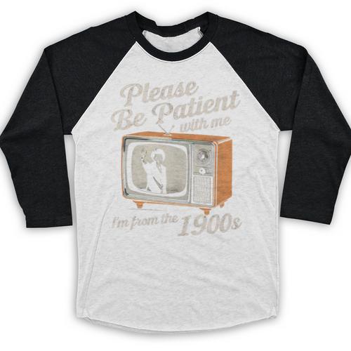 Please Be Patient With Me I'm From The 1900s Vintage TV Premium Baseball Raglan Shirt - Figerry