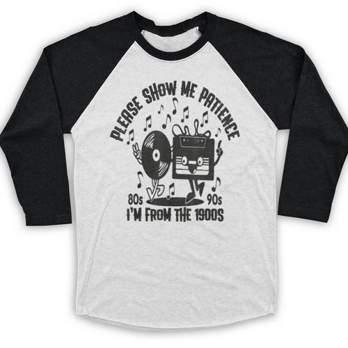 Please Show Me Patience I'm From The 1900s Vintage CASSETTE Baseball Raglan Shirt - Figerry