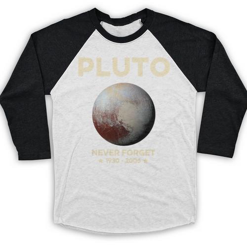 Pluto Never Forget 1930-2006 Planet Space Science Nostalgia Premium Tri-Blend Baseball Raglan Shirt - Figerry