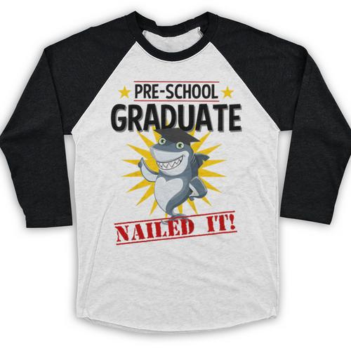 Pre K Nailed It Shirt 2019 Shark Graduation TShirt Baseball Raglan Shirt - Best Gift Smart