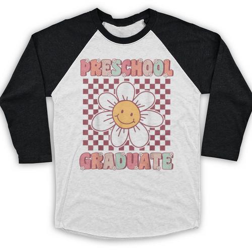 Preschool Graduation Graduate Cute Groovy Last Day Of Pre K Baseball Raglan Shirt - Best Gift Smart
