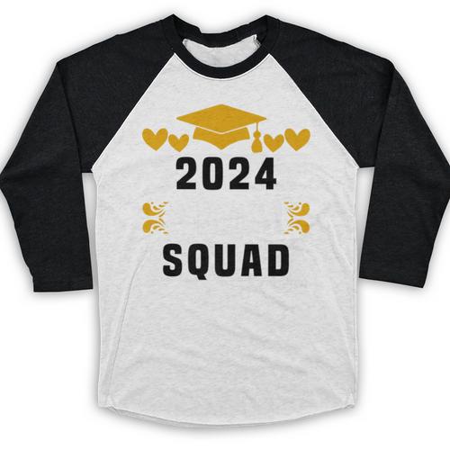 Prom Squad 2024 High School Graduation Party Premium Baseball Raglan Shirt - Best Gift Smart