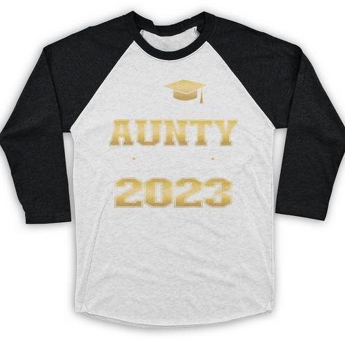 Proud Aunty Of 2023 Class MBA Graduate Family Graduation Baseball Raglan Shirt - Best Gift Smart