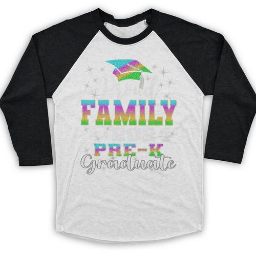 Proud Family Of PreK School Graduate 2024 Graduation Family Premium Baseball Raglan Shirt - Best Gift Smart