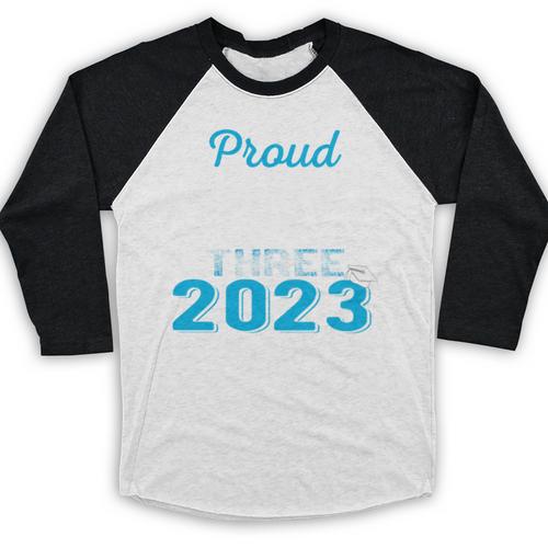 Proud Godfather Of Three 2023 Graduate 23 Class Graduation Baseball Raglan Shirt - Best Gift Smart