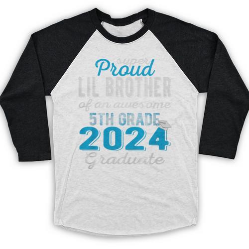 Proud Little Brother Of 5th Grade Graduate 2024 Graduation Premium Baseball Raglan Shirt - Best Gift Smart