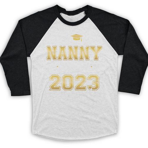 Proud Nanny Of Two 2023 Graduate Class 2023 Graduation Baseball Raglan Shirt - Best Gift Smart