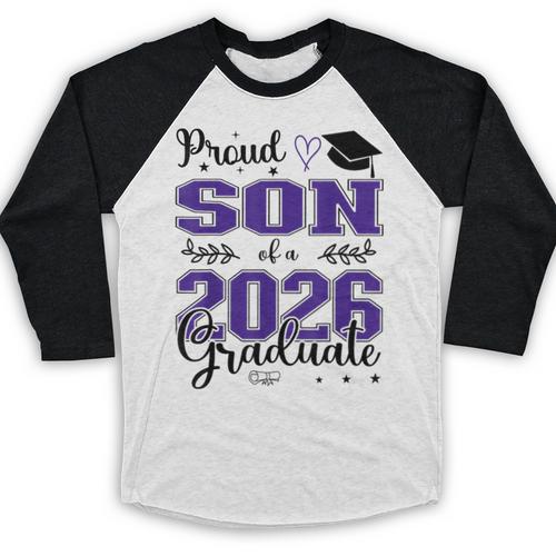 Proud Son Of a Class Of 2026 Graduate For Graduation Baseball Raglan Shirt - Best Gift Smart