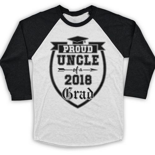 Proud Uncle Of a 2018 Grad Graduation Family Baseball Raglan Shirt - Best Gift Smart