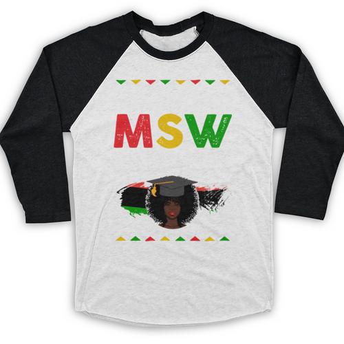 Queen MSW Social Work Grads Masters Graduation Baseball Raglan Shirt - Best Gift Smart