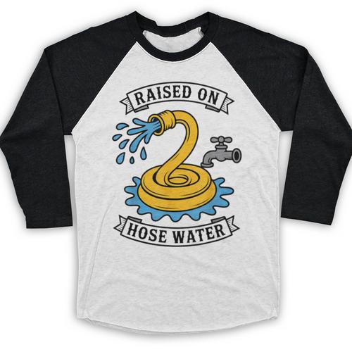 Raised On Hose Water Nostalgia Lovers Summer Vibes Baseball Raglan Shirt - Figerry