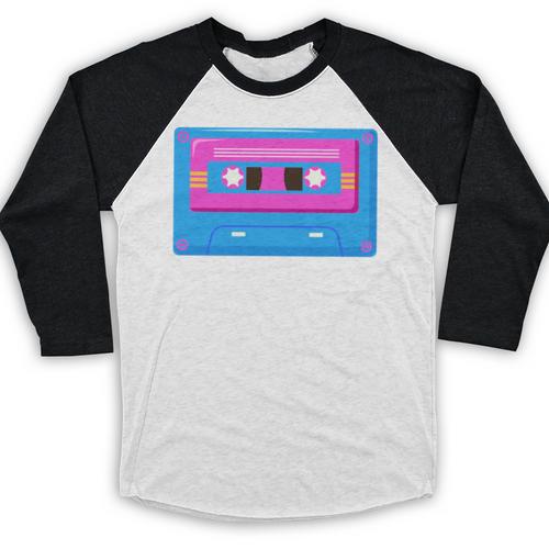 Retro Cassette Tape Tee 90s Nostalgia Aesthetic Baseball Raglan Shirt - Figerry