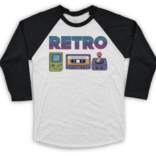 Retro Gaming Nostalgia Tee Perfect For 90s Lovers Baseball Raglan Shirt - Figerry