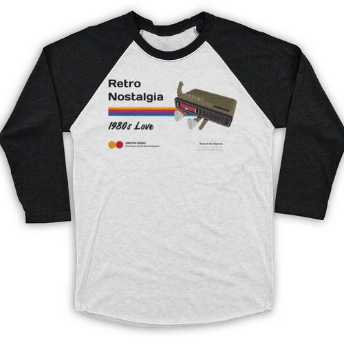 Retro Nostalgia 1980s Love Graphic Premium Tri-Blend Baseball Raglan Shirt - Figerry
