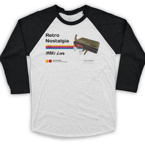 Retro Nostalgia 1980s Love Graphic Baseball Raglan Shirt - Figerry