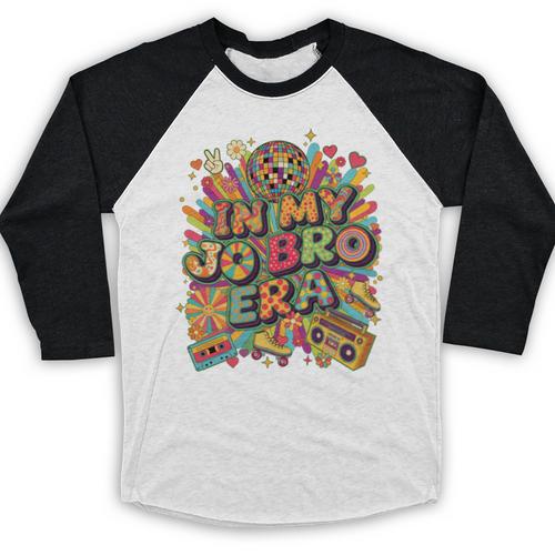Retro Nostalgia Era Disco Groovy 80s 90s Vintage Aesthetic Baseball Raglan Shirt - Figerry