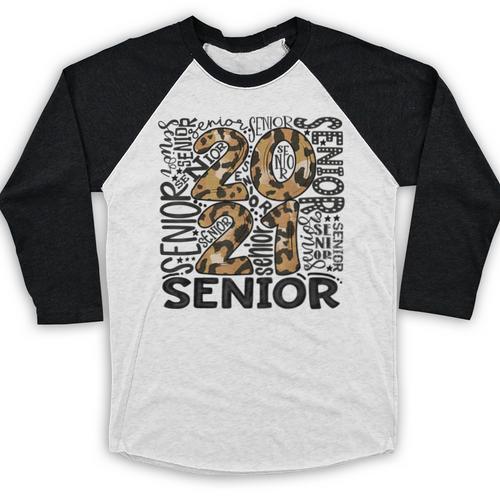 Senior 2021 Grad Class Of 2021 Graduation Leopard Cheetah Baseball Raglan Shirt - Best Gift Smart