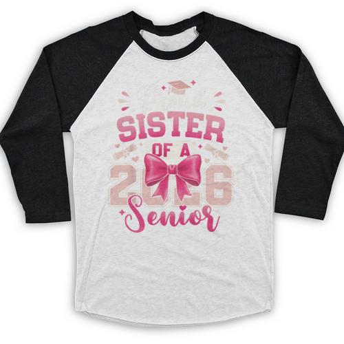 Senior 2026 Class Of 26 Coquette Pink Bow Graduation Sister Baseball Raglan Shirt - Best Gift Smart