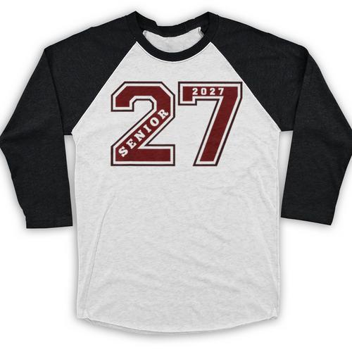 Senior 2027 Maroon Senior Class Of 27 Jersey Graduation Baseball Raglan Shirt - Best Gift Smart