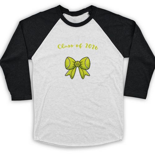 Senior Class Of 2026 Tennis Coquette Bow Graduation Premium Baseball Raglan Shirt - Best Gift Smart
