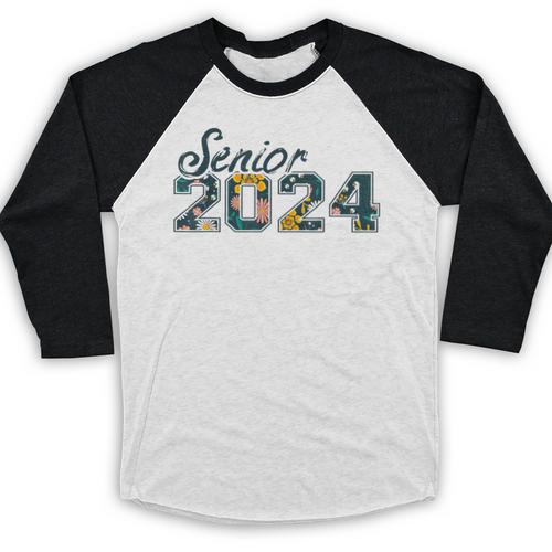 Senior Graduation Class Of 2024 Cute Senior 2024 Flowers Baseball Raglan Shirt - Best Gift Smart