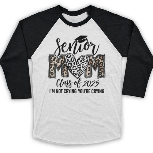 Senior Mom Class Of 2025 Senior Mama 2025 Leopard Graduation Baseball Raglan Shirt - Best Gift Smart