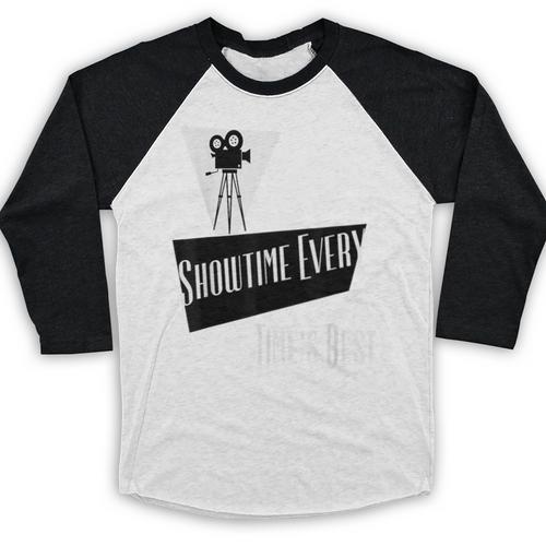 Showtime Every Moment Cinema Nostalgia Film Buff Humor Baseball Raglan Shirt - Figerry