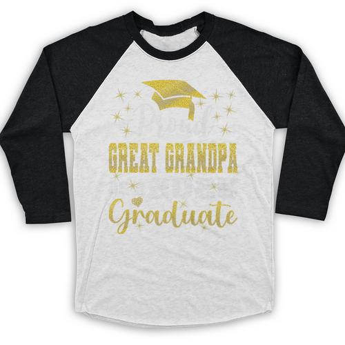 Super Proud Great Grandpa Of 2025 Graduate Graduation Family Premium Baseball Raglan Shirt - Best Gift Smart