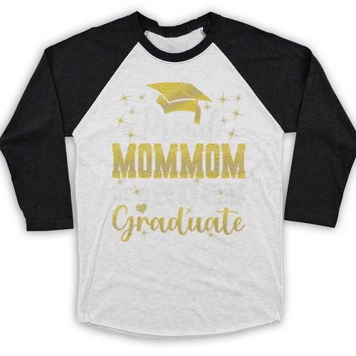 Super Proud Mommom Of 2025 Graduate Senior Graduation Family Premium Baseball Raglan Shirt - Best Gift Smart