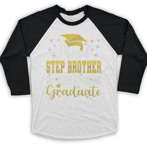 Super Proud Step Brother Of 2025 Graduate Graduation Family Premium Baseball Raglan Shirt - Best Gift Smart