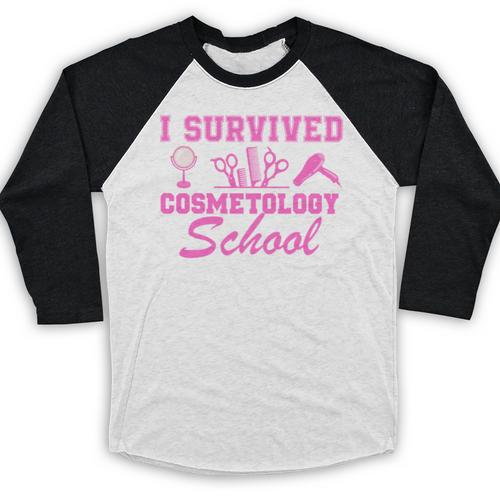 I Survived Cosmetology School Graduation Cosmetology Grad Baseball Raglan Shirt - Best Gift Smart