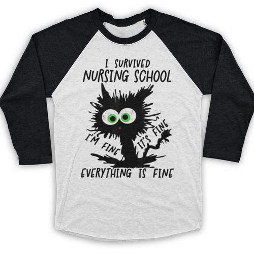 I Survived Nursing School Graduation 2026 Nurse School Grad Baseball Raglan Shirt - Best Gift Smart