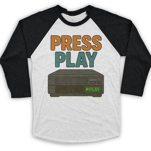 VHS Cassette Retro Analog Nostalgia Theme Premium Baseball Raglan Shirt - Figerry