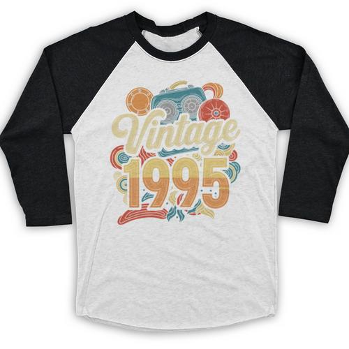 Vintage 1995 Retro Classic 90s Nostalgia Throwback Vibe Baseball Raglan Shirt - Figerry