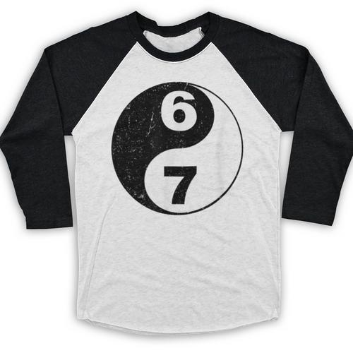 Vintage 6 7 Yin Yang Namaste Six Seven Nostalgia Baseball Raglan Shirt - Figerry