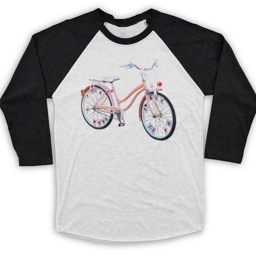 Vintage Bicycle With Playing Cards Nostalgia Premium Tri-Blend Baseball Raglan Shirt - Figerry
