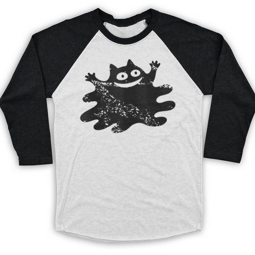 Yk2 Grunge Scary Cat With Tail Tomboy 90s Nostalgia Indie Baseball Raglan Shirt - Figerry