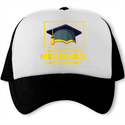 Achievement Unlocked High School Graduation Gamer Trucker Cap - Best Gift Smart