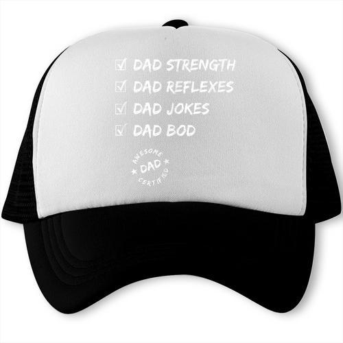 Awesome Dad Dad Bod Dad Jokes Strength T-Shirt Trucker Cap - Father's Day Fun