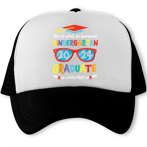 Awesome Kindergarten Graduate Looks Like 2024 Graduation Trucker Cap - Best Gift Smart