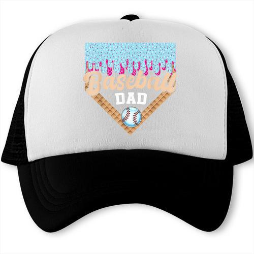 Baseball Dad Ice Cream Drip Fathers Day Trucker Cap - Father's Day Fun