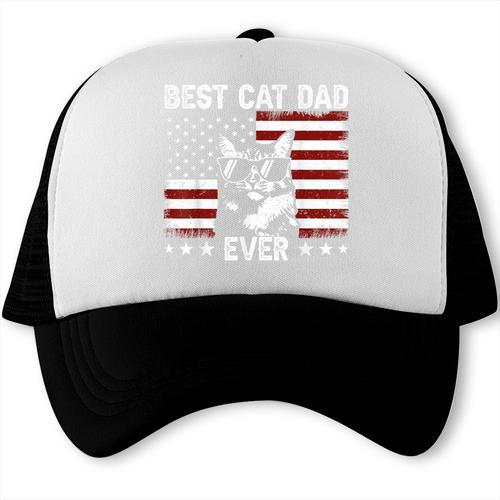 Best Cat Dad Ever Cat Dad Lover Father's Day Cat Daddy Trucker Cap - Father's Day Fun