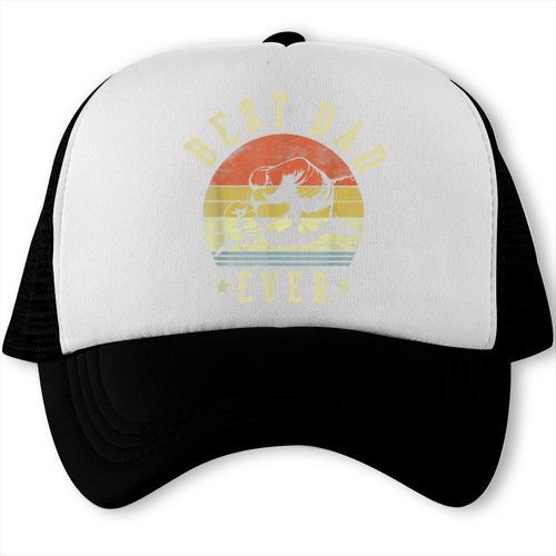 Best Dad Ever Retro Fist Bump Vintage Dad Trucker Cap - Father's Day Fun