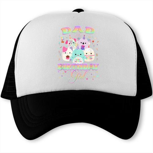 Birthday Family Squish Squad Dad Of The Birthday Girl Trucker Cap - Father's Day Fun