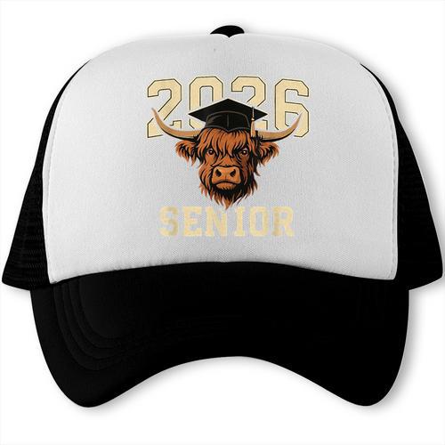 Class Of 2026 Highland Cow Senior Graduation School Pride Trucker Cap - Best Gift Smart
